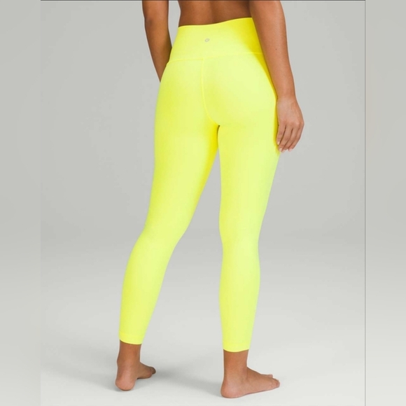 Lululemon Neon Yellow Leggings Wunder Under High-Rise Tight - Picture 7 of 7